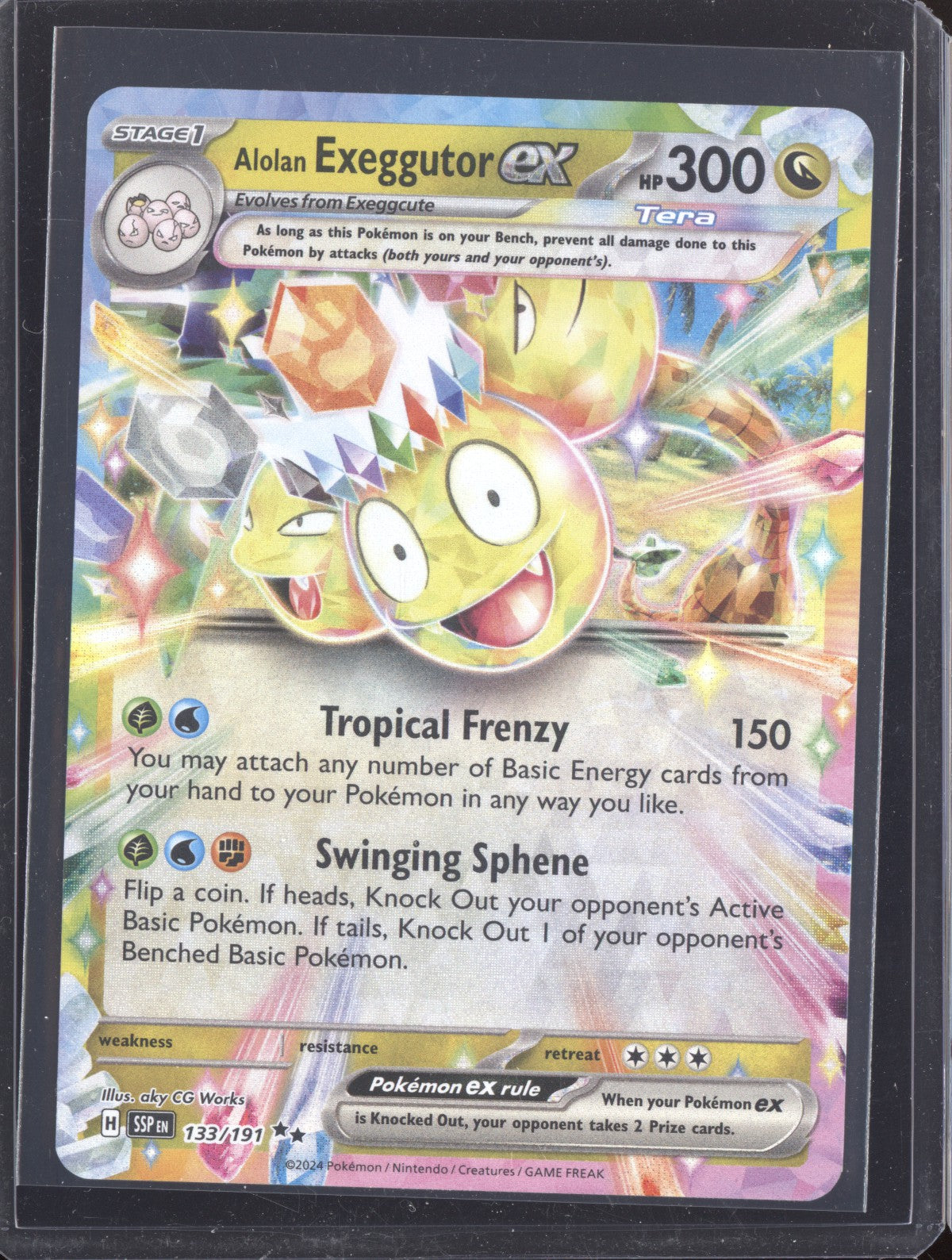 Alolan Exeggutor ex 2024 Pokemon Surging Sparks Double Rare 133/191