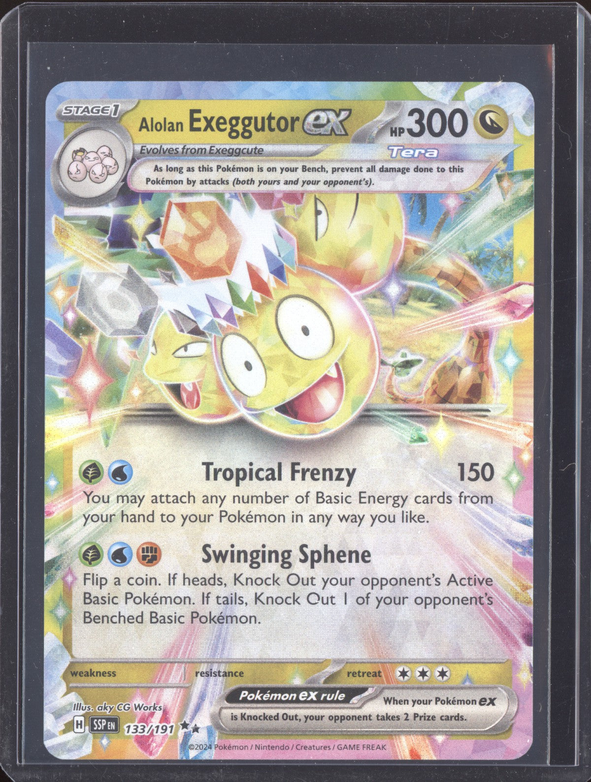 Alolan Exeggutor ex 2024 Pokemon Surging Sparks Double Rare 133/191