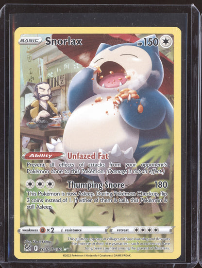 Snorlax 2022 Pokemon Lost Origin Trainer Gallery Holo Rare TG10/TG30