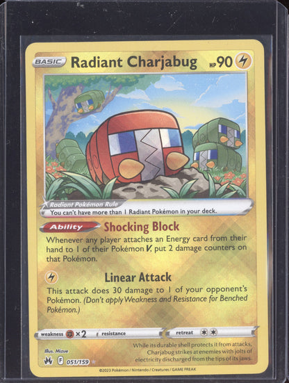 Radiant Charjabug 2023 Pokemon Crown Zenith Radiant Rare 051/159