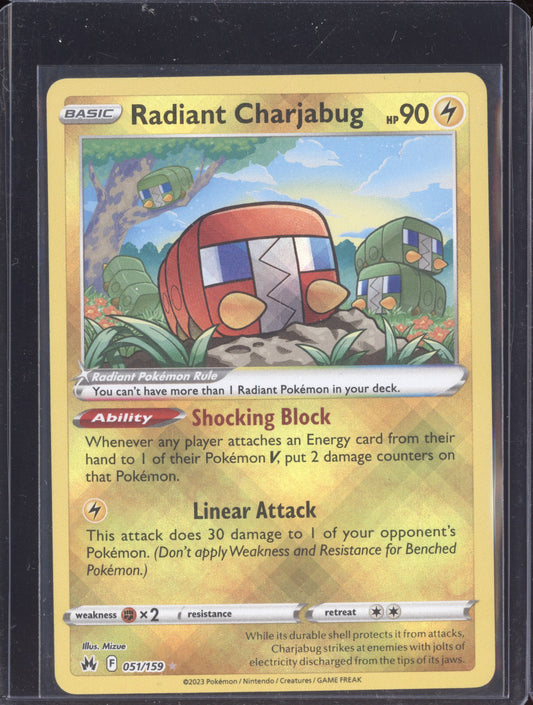 Radiant Charjabug 2023 Pokemon Crown Zenith Radiant Rare 051/159