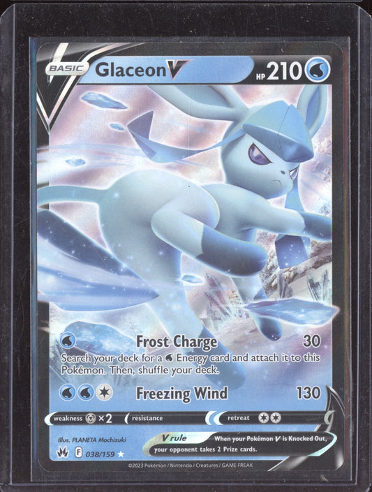 Glaceon V 2023 Pokemon Crown Zenith Holo Rare V 038/159