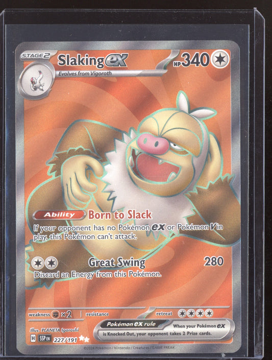 Slaking ex 2024 Pokemon Surging Sparks Ultra Rare 227/191