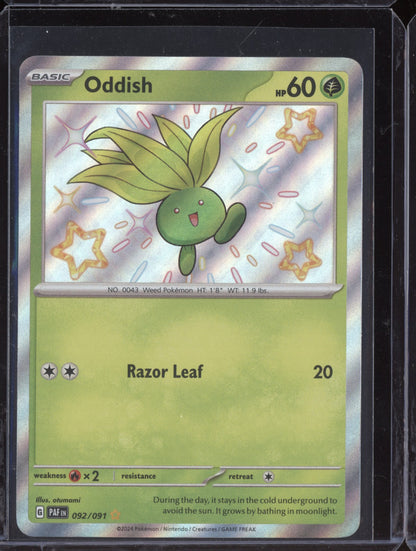 Oddish 2024 Pokemon Paldean Fates Shiny Rare 092/091