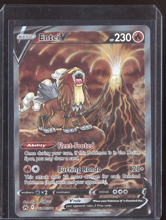 Entei V 2023 Pokemon Crown Zenith Trainer Gallery Holo Rare V GG36/GG70
