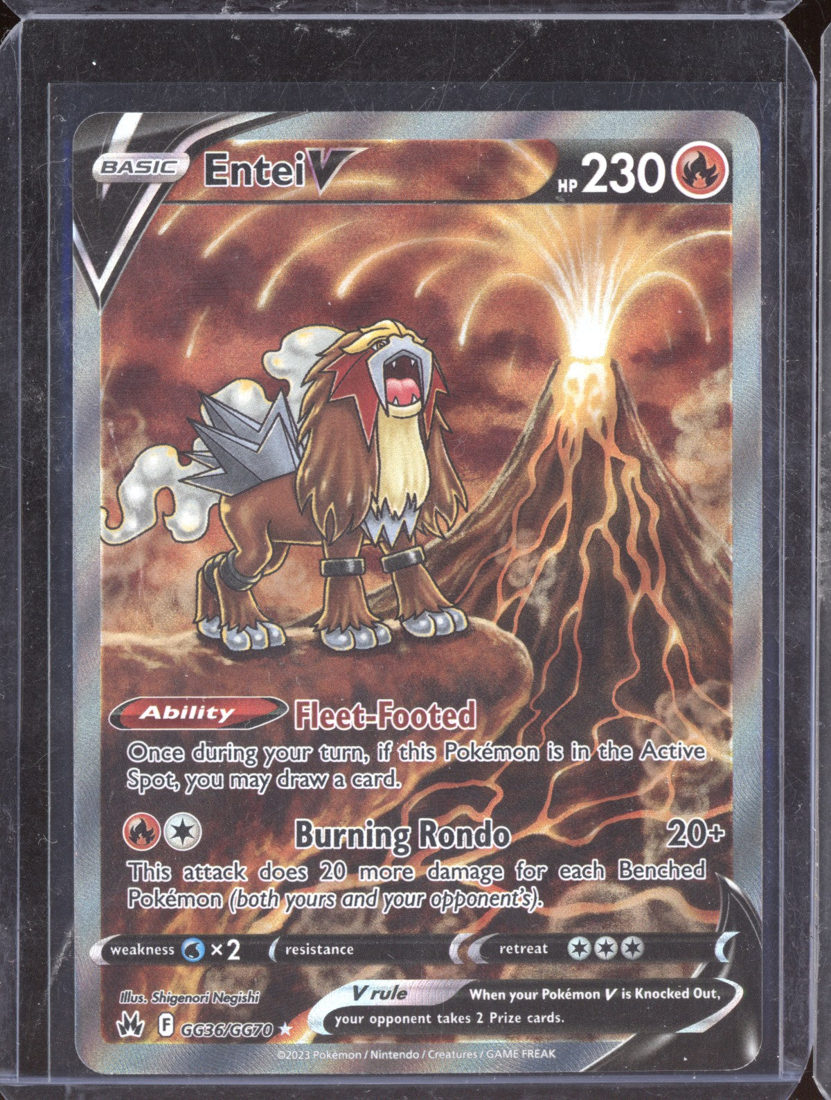Entei V 2023 Pokemon Crown Zenith Trainer Gallery Holo Rare V GG36/GG70