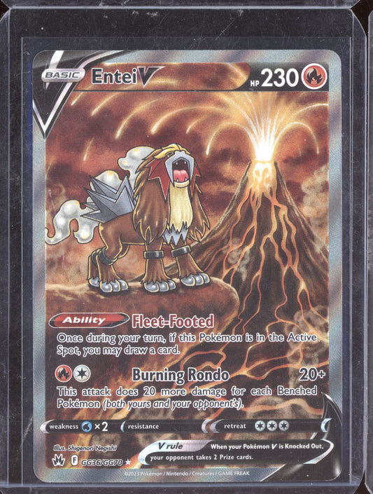 Entei V 2023 Pokemon Crown Zenith Trainer Gallery Holo Rare V GG36/GG70