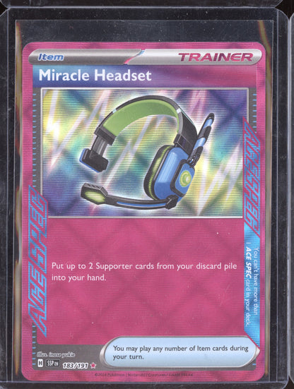 Miracle Headset 2024 Pokemon Surging Sparks ACE SPEC Rare 183/191