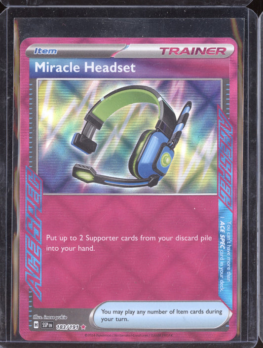 Miracle Headset 2024 Pokemon Surging Sparks ACE SPEC Rare 183/191