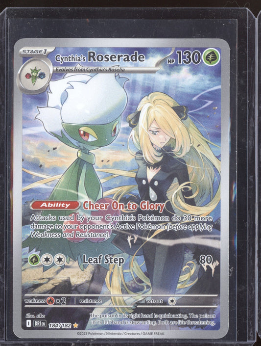 Cynthia's Roserade 2025 Pokemon Destined Rivals Illustration Rare 184/182
