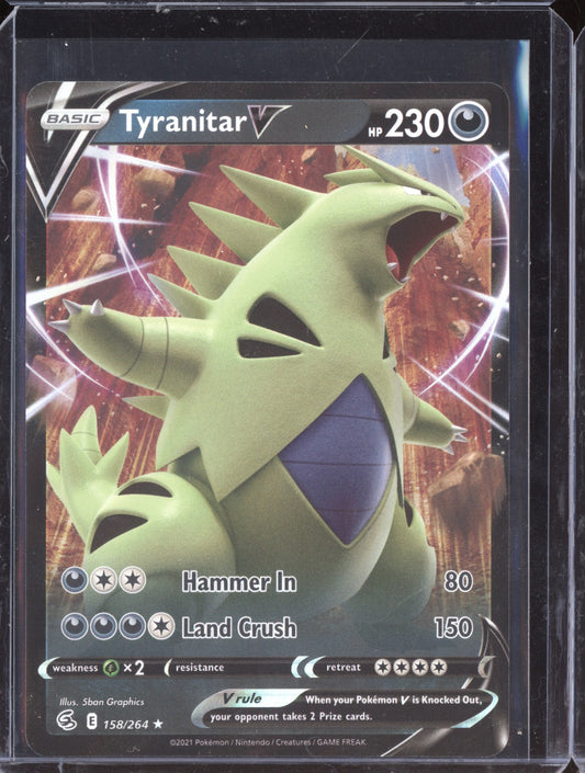 Tyranitar V 2021 Pokemon Fusion Strike Holo Rare V 158/264