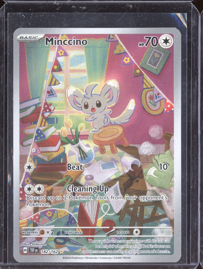 Minccino 2024 Pokemon Temporal Forces Illustration Rare 182/162