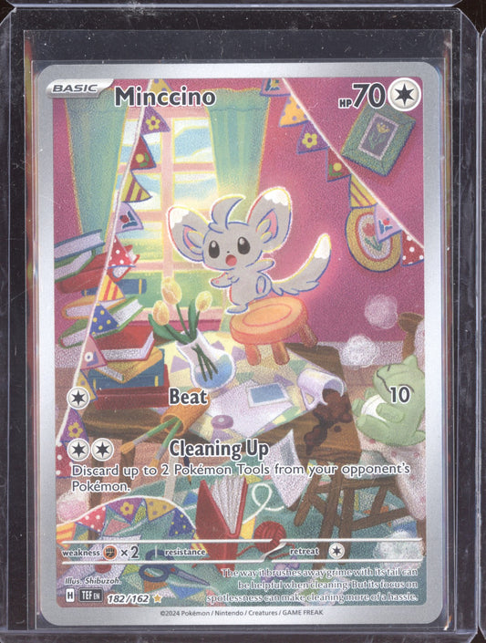 Minccino 2024 Pokemon Temporal Forces Illustration Rare 182/162