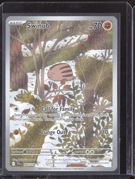 Swinub 2025 Pokemon Journey Together Illustration Rare 165/159