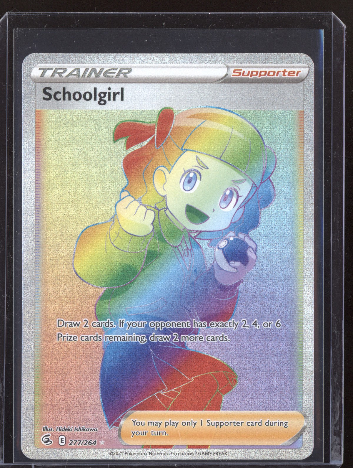 Schoolgirl 2021 Pokemon Fusion Strike Rainbow Rare 277/264