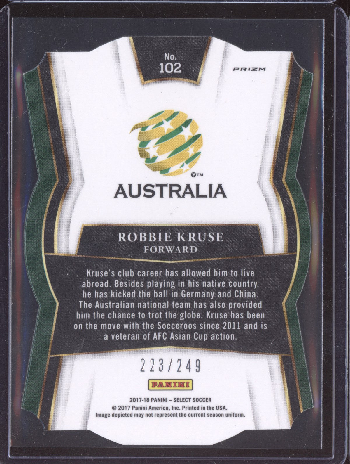 Robbie Kruse 2017-18 Panini Select Mezzanine Light Blue Die Cut 223/249