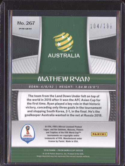 Mathew Ryan 2018 Panini Prizm World Cup Blue 104/199