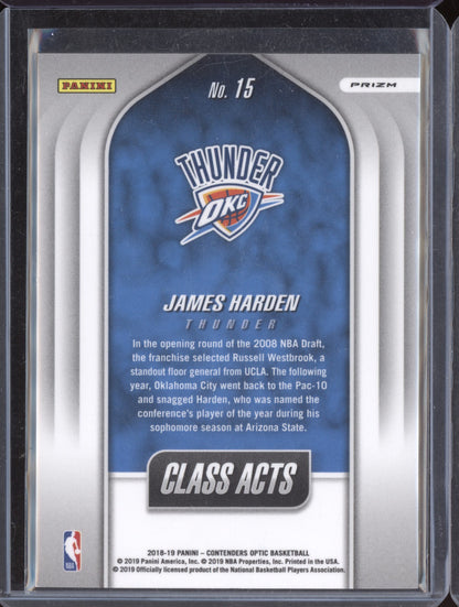 James Harden 2018-19 Panini Contenders Optic Class Acts Blue Cracked Ice
