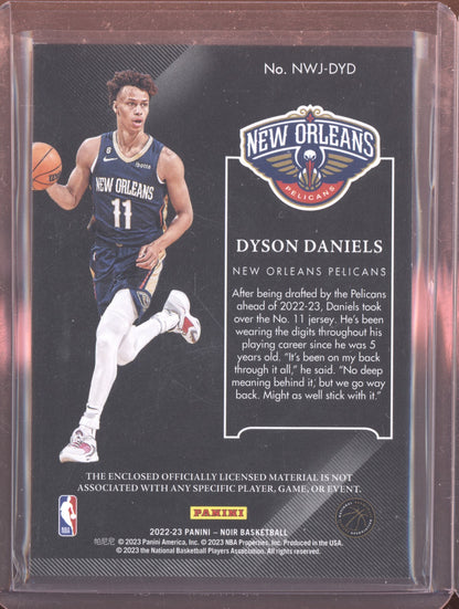 Dyson Daniels 2022-23 Panini Noir New Wave Jerseys Prime Patch RC 22/25
