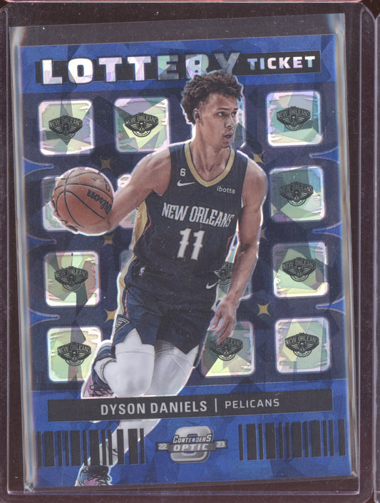 Dyson Daniels 2022-23 Panini Contenders Optic Lottery Ticket Blue Cracked Ice RC 39/75