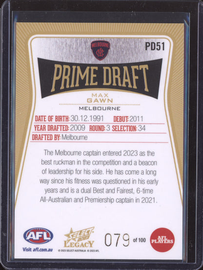 Max Gawn 2023 Select Legacy Prime Draft 79/100
