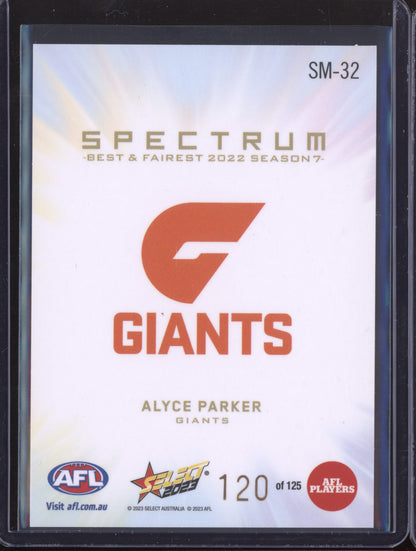Alyce Parker 2023 Select  Spectrum 120/125