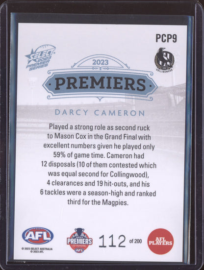 Darcy Cameron 2023 Select Collingwood Premiership Platinum Set 112/200
