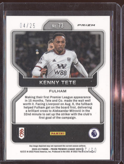 Kenny Tete 2022-23 Panini Prizm Premier League Breakaway Purple RC 4/25