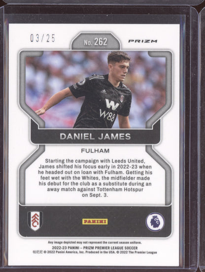 Daniel James 2022-23 Panini Prizm Premier League Blue Mojo 3/25