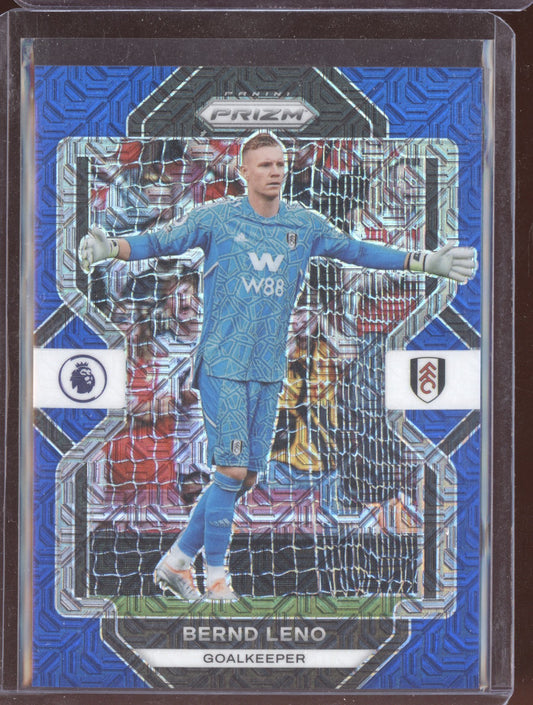 Bernd Leno 2022-23 Panini Prizm Premier League Blue Mojo 4/25
