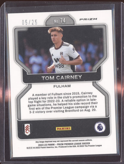 Tom Cairney 2022-23 Panini Prizm Premier League Blue Mojo 5/25