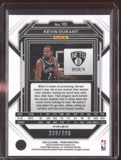 Kevin Durant 2022-23 Panini Prizm Red 239/299