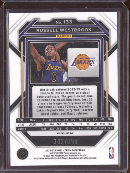 Russell Westbrook 2022-23 Panini Prizm Blue 132/199